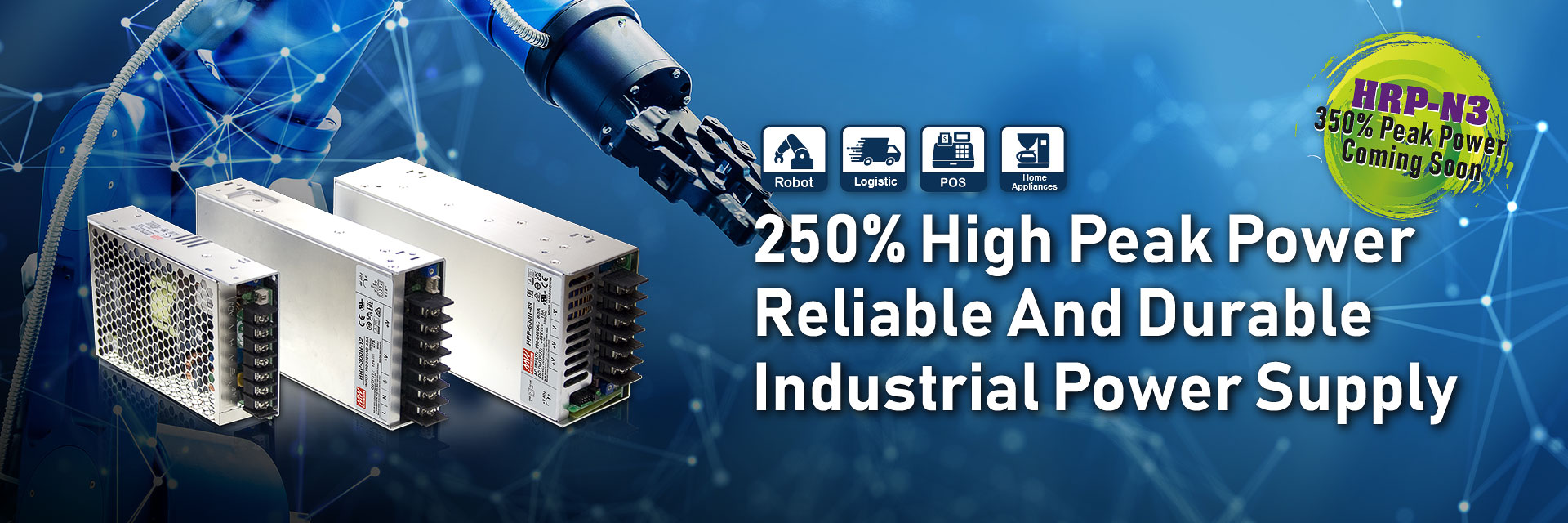 MEAN WELL 350% High Peak PowerReliable And Durable Industrial Power Supply