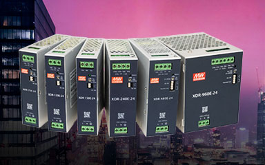 MEAN WELL XDR-E Series, 75W~960W 1Ø Input Ultra Slim & Cost-Effective DIN Rail Power Supply
